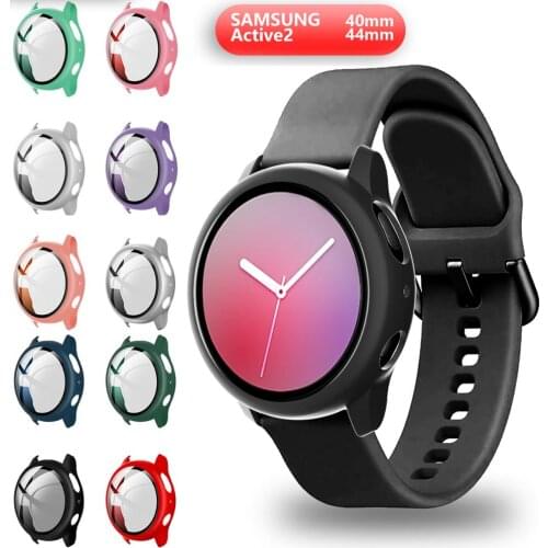 NEW Case for Samsung galaxy watch active 2 44mm 40mm Plastic bumper hard frame case with glass film for galaxy watch active 44