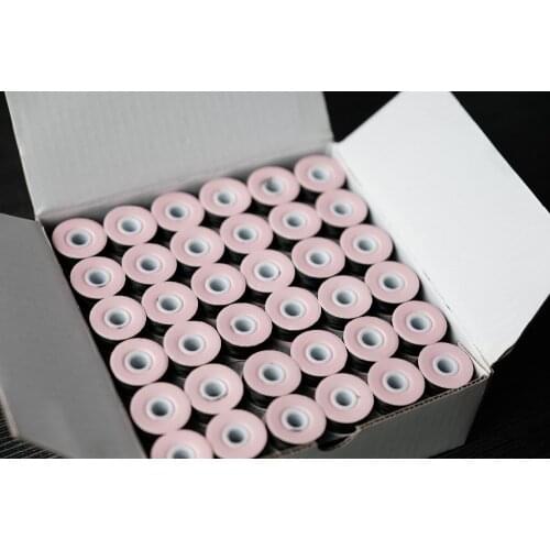 Black Color Cardboard Type High Tenacity Prewound Bobbin Thread L size 120M long 144pcs per box
