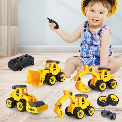 Children Nut Disassembly Engineering Car Toy For Boys Excavator Model Tractor Toy Dump Assembled Truck Car Education Kids Gifts