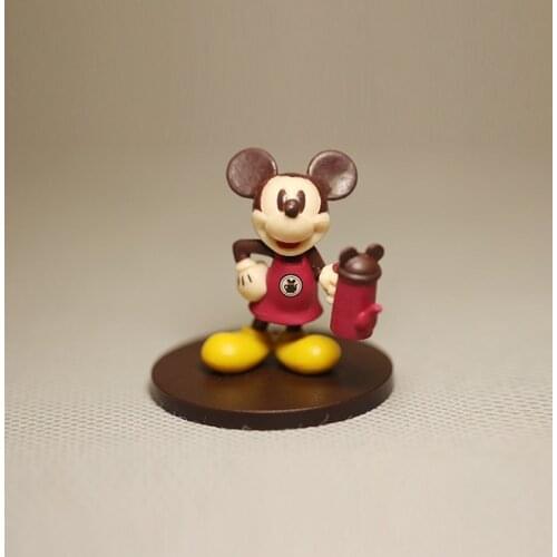 Disney Mickey Mouse 4.5cm Cute Rare Vintage Waiter Style PVC Figure Toy DIY Cake Decoration Ornaments Model for children Gift