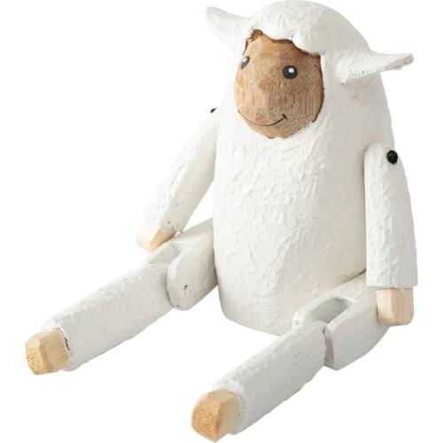 Household solid wood lamb doll joint movable desktop cartoon doll home decoration
