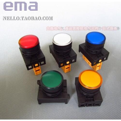 [ SA ]Imports EMA indicator 22mm full cover E2I0 * red yellow blue and white LED DC6/12/24V--10PCS/LOT