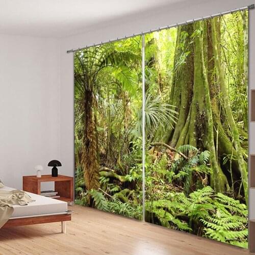 Customized Beautiful scenery Luxury 3D Blackout Window Curtain Drapes For Living room Bed room Hotel Wall Tapestry Cortinas