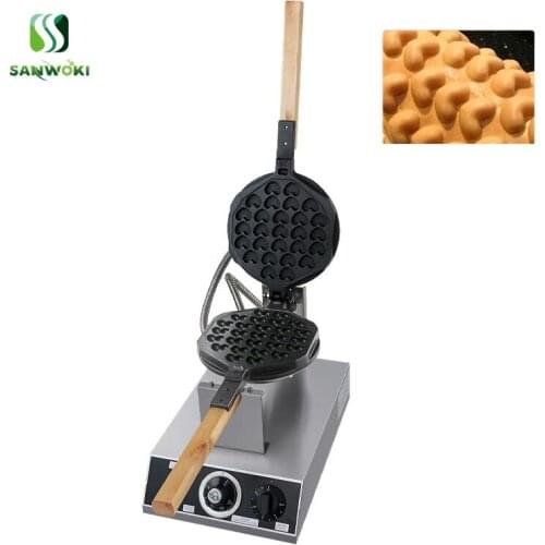 Commercial Ice Cream Egg Waffle Heart-shaped Eggettes Waffle Maker Puff Iron 220V Bubble Waffle Hong Kong Egg Waffle Cone Maker