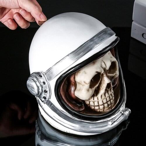 Skull Astronaut Piggy Bank Counter Coin Counting Coin Money Saving Box Jar Coins Storage Box for USD EURO GBP Money Decoration