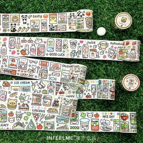 50mm wide Snack gas station series Washi Tape Decorative Adhesive Tape DIY Scrapbooking Sticker Label