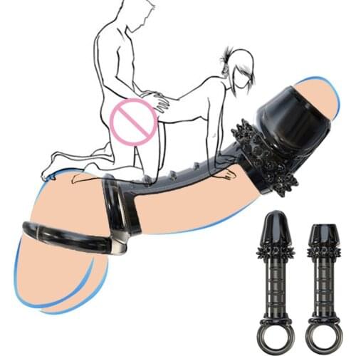 Reusable Male Penis Sleeve Chastity Silicone Penis Enlargement Delay Ejaculation Adult No Vibrators Sex Toy For Men Sex Products