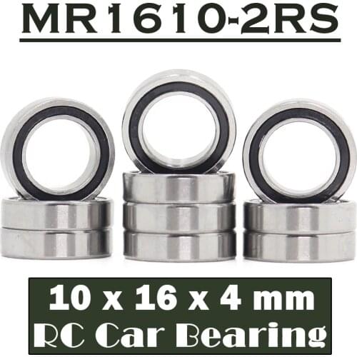 MR1610RS Bearing 10Pcs 10x16x4 mm ABEC-3 Hobby Electric RC Car Truck 6700-16 RS Ball Bearings 1610-2RS Black Sealed