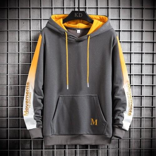 2021 Men Casual Hoodie Long Sleeve Harajuku Hooded Sweatshirt Tops Hip Hop Streetwear Hoody Man Clothing Outwear
