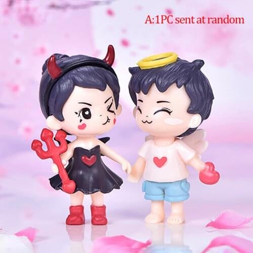 Angel Demon Couple Small Statue Little Figurine Figure Ornament Miniatures