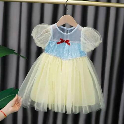 Girl Princess Dress Puff Sleeve Gorgeous Gowns Infant Halloween Child Cosplay Dress Up Summer Girls Dresses