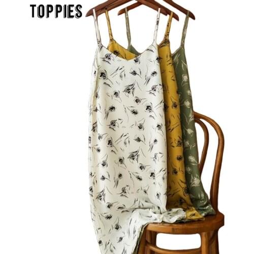 Toppies 2021 Summer Leopard Dress Floral Printing Sundress Sexy Sleeveless Midi Dress Vacation Clothes Korean Woman clothes