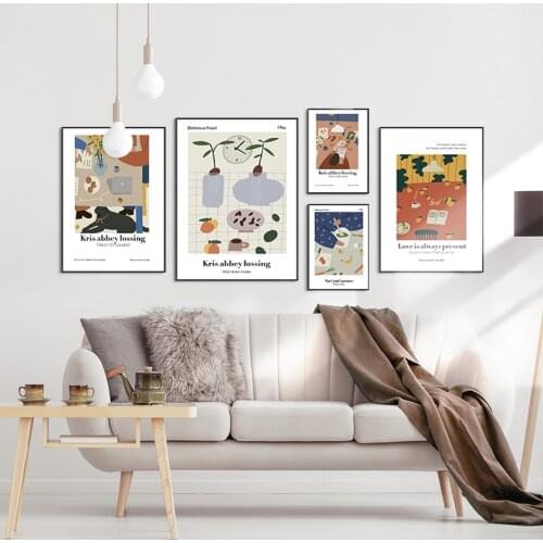 Simple Life Nordic Matisse Small Pure and Fresh Poster Wall Art Flowers Plant Decorative Picture Print Murals Porch Living Room