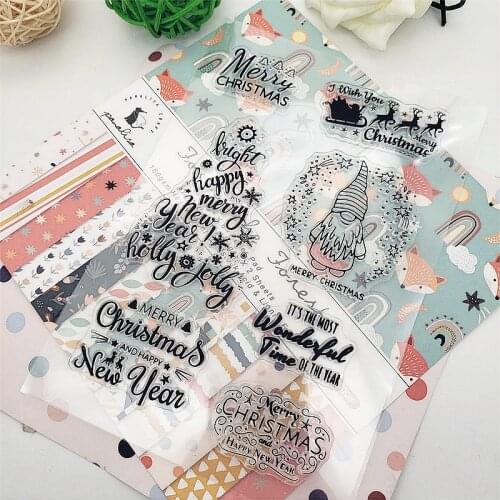 11x16cm Blessing Clear Stamps Transparent Seal Silicone Seal TPR Christmas Wedding Roller Stamps DIY Scrapbook Album Card