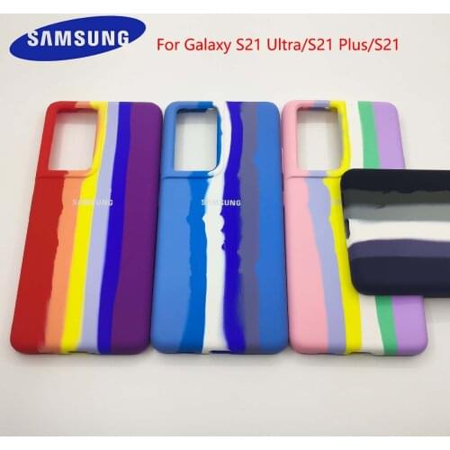 Samsung Rainbow Phone Case For Galaxy S21 Ultra S21+ S21 Plus Silicone Color Drew Cute Back Cover Quality Colorful Protect Shell