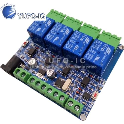 Modbus RTU 4 12v relay module four Channel switch input and optical coupling isolation RS485 0.15-x
