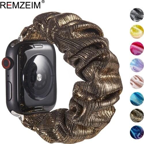 Scrunchie Elastic Watch Band for Apple Watch Band Series 6 5 4 3 2 Strap 38mm 40mm 42mm 44mm for iwatch 5 4 3 Nylon Loop Wrist