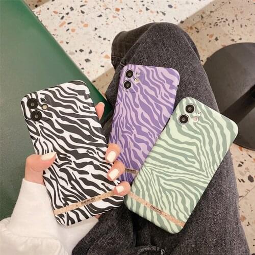 Luxury fashion Bronzing Zebra pattern soft silicon phone case for apple iphone 12 MiNi 7 8 X XS XR MAX 11 Pro Plus SE Sexy cover
