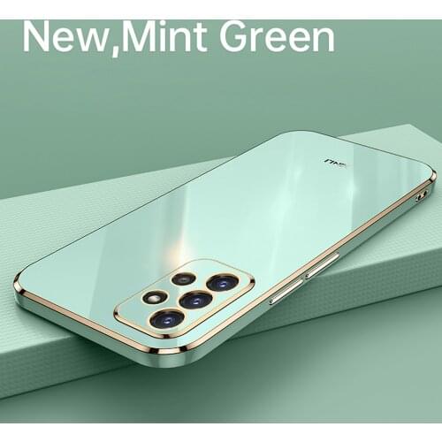 Luxury 6D Plating Soft Silicone Square Frame Case For Samsung Galaxy A52 A72 A32 4G A82 A22 5G Case Shiny Phone Cover Coque Caqa