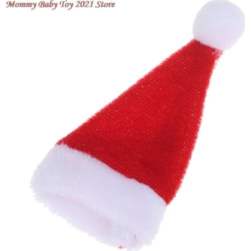 Christmas Santa Claus Hat Mini Christmas Hat for Children Xmas Gift Decoration 1/12 Scale Dolls Accessories Dollhouse Miniature