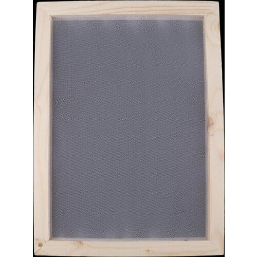Mesh Screen with Natural Wooden Frame for DIY Paper Craft 13.38 x 9.84inch