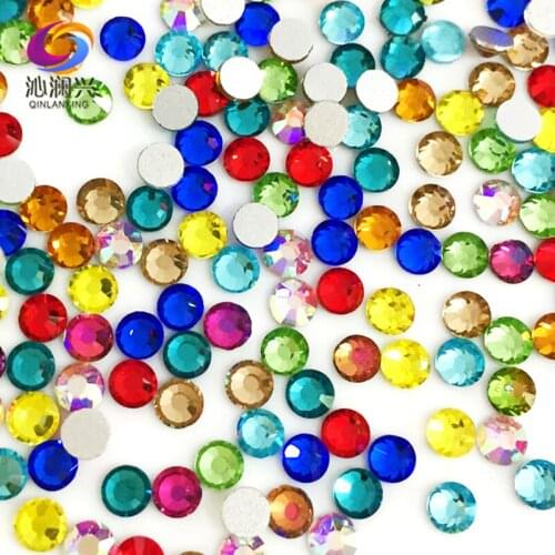 SS3-SS30 Mix color Non HotFix flatback Top-level glass crystal 3D Nail Art Rhinestones diy ecorations MFHS