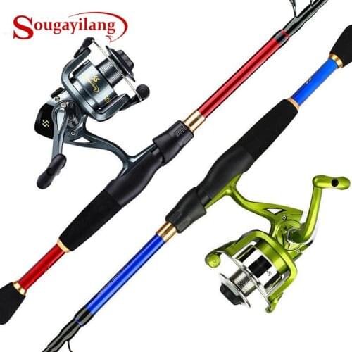 Sougayilang 1.8M/2.1M/2.4M Fishing Rod Set Spinning Carbon Fiber Fishing Rod Reel Combo Outdoor Professional Fishing Tackle