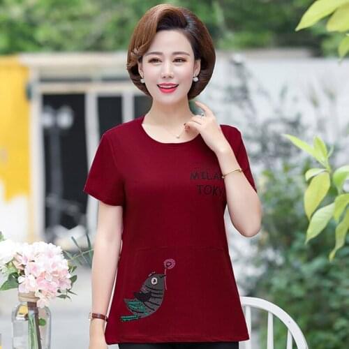 High Quality Summer Tshirt Women Cotton Short Sleeve T shirt Casual O-Neck Women Tops Tees Loose Vintage T-shirt