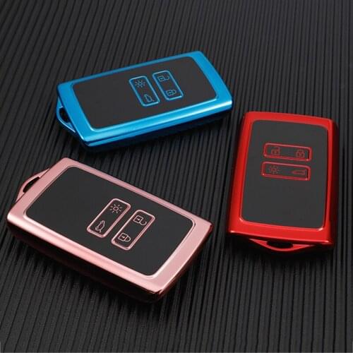 High Quality TPU Car Key Cover For Renault Koleos Protector Kadjar 2016-2017 4 Buttons Smart Key Dust Collector Accessories Box