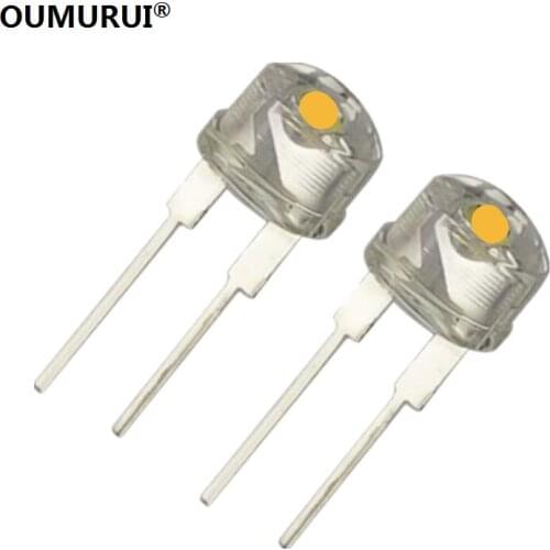 F8 High bright 8mm LED strawhat diode short leg warm white light 2800-3200k 0.5w 3.1-3.3v 80-100mA 1000PCS Free shipping
