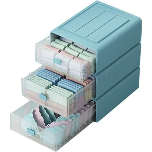 Underwear storage box underwear sock drawer type three in one household bra storage artifact partition finishing box