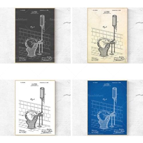 Water Closet Patent Print. Signe de toilette. Art de mur de toilette. Plan des toilettes. Empreintes de toilettes. Affiche toile