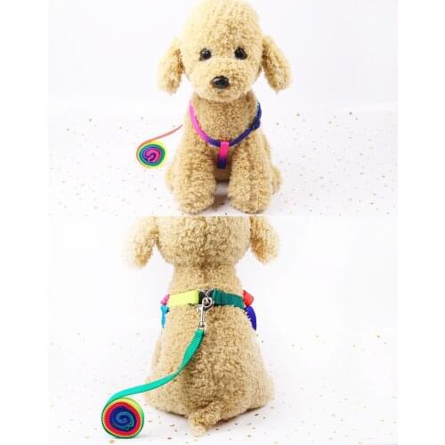 10pcs Paw Print Small Dog Harness and Leash Soft Nylon Pet Walking Harness Vest For Chihuahua Yorkshire Terier Schnauzer