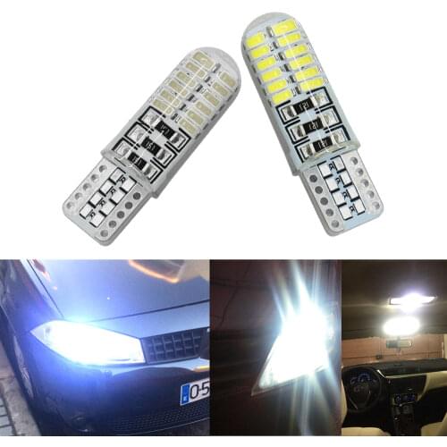 1X Car Led Light Signal Trunk Light T10 W5W 12V Canbus Silicone Shell Dome Bulb IP65 4014 Led Parking Fog Light Auto Car Styling