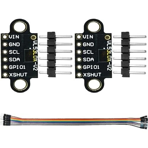 2Pcs VL53L0X Ranging Sensor Time-Of-Flight Flight Distance Measurement Sensor Module Breakout 940Nm GY-VL53L0XV2 I2C