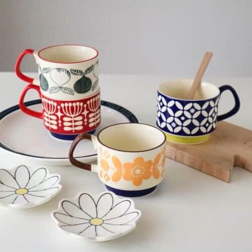 250ml Japanese Ceramic Retro Glaze Nordic Coffee Mug Creative Breakfast Milk Cereal Cup Can Be Used In Microwave Oven