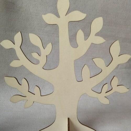 4pcs laser cut wood mini christmas tree christmas decoration wood diy toy 25cm