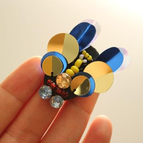 5pcs/lot insect Rhinestone beaded patches for Clothing Sew on Sequin Applique anime decorative parches for clothes backpack