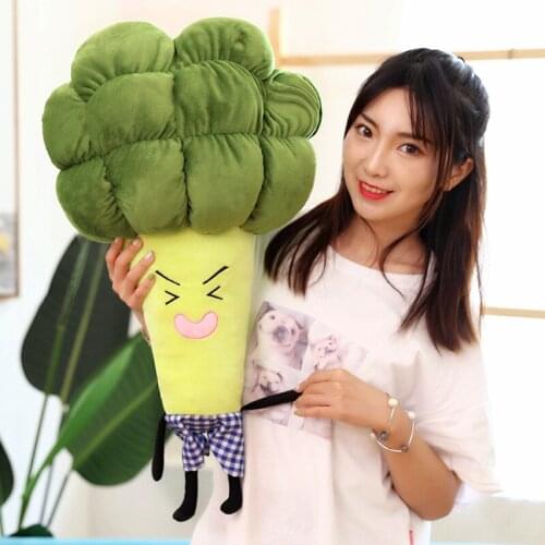 55cm/65cm Multi-functional Pillow Vegetable Broccoli Plush Toys Soft Stuffed Comfortable Pillows Kids Girls Plush Plants Toys