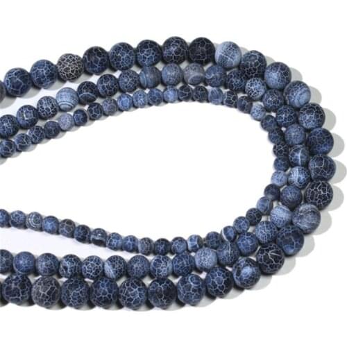 Round 4/6/8/10mm Frosted Weathered Agate Loose Beads for DIY Craft Bracelet Necklace Jewelry Making