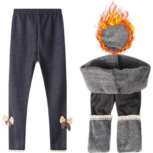 Kids Clothes Girl Trousers Winter Thick Velvet Skinny Pencil Pants For Girls Pantalones Children Girl Leggings Long Pants 3-12Y