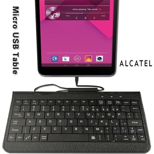 Casual Micro USB Keyboard Black Leather Stand Case for Alcatel 1T 7/OneTouch POP/POP 4/OneTouch PIXI Tablet Accessories