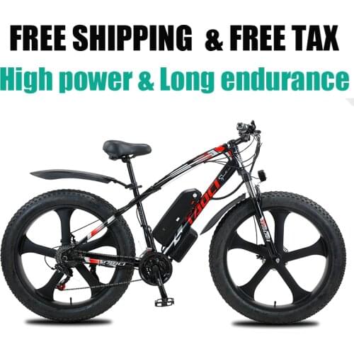 Electric bicycle 26 inch snowmobile 27 speed aluminum alloy high power 1000W electric bicycle men and women motorcycle