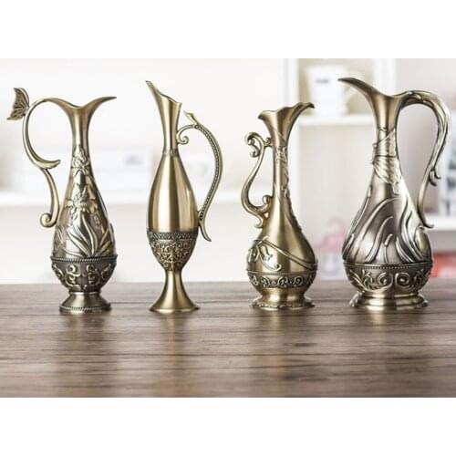 Europe H23CM bronze color butterfl vintage vase home decoration vases alloy metal flower vase for home decoration table vase 010