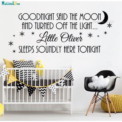 Goodnight Said The Moon Boys Personalised Nursery Removable Vinyl Wall Art Sticker Living Room Bedroom Home Window Decal B072