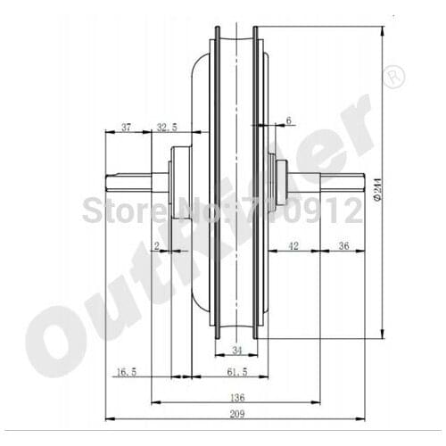 Hot-sale Free Shipping Rear Disc-brake 36V 500W PopularPowerful Brushed electrical motorOR01I3