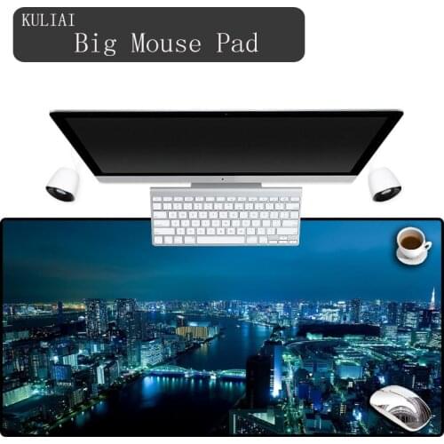 XGZ XL City Night Scene Natural Rubber Large Locking Edge Mouse Pad Gamer Mousepad Keyboard Mat Office Table Cushion Pads