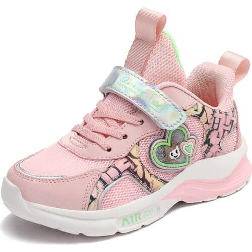 Girls Sneakers Children Shoes For Kids Sneakers Girls Shoes Breathable Mesh School Hook&Loop Fashion sapato infantil menina 2021