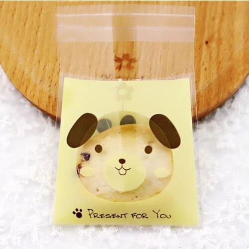 100pcs 7x7cm Cute Cartoon Plastic Bags Cellophane Bag Birthday Goodies Gift Candy Cookie Bags Wedding Christams Party Supplies
