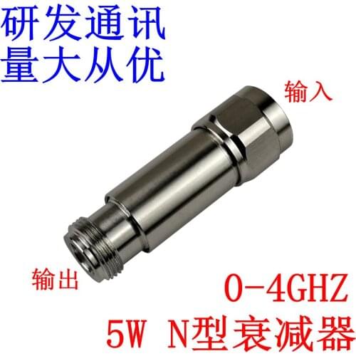 N male to female, 5W microwave RF attenuator, DC-4GHz, 1-40dB